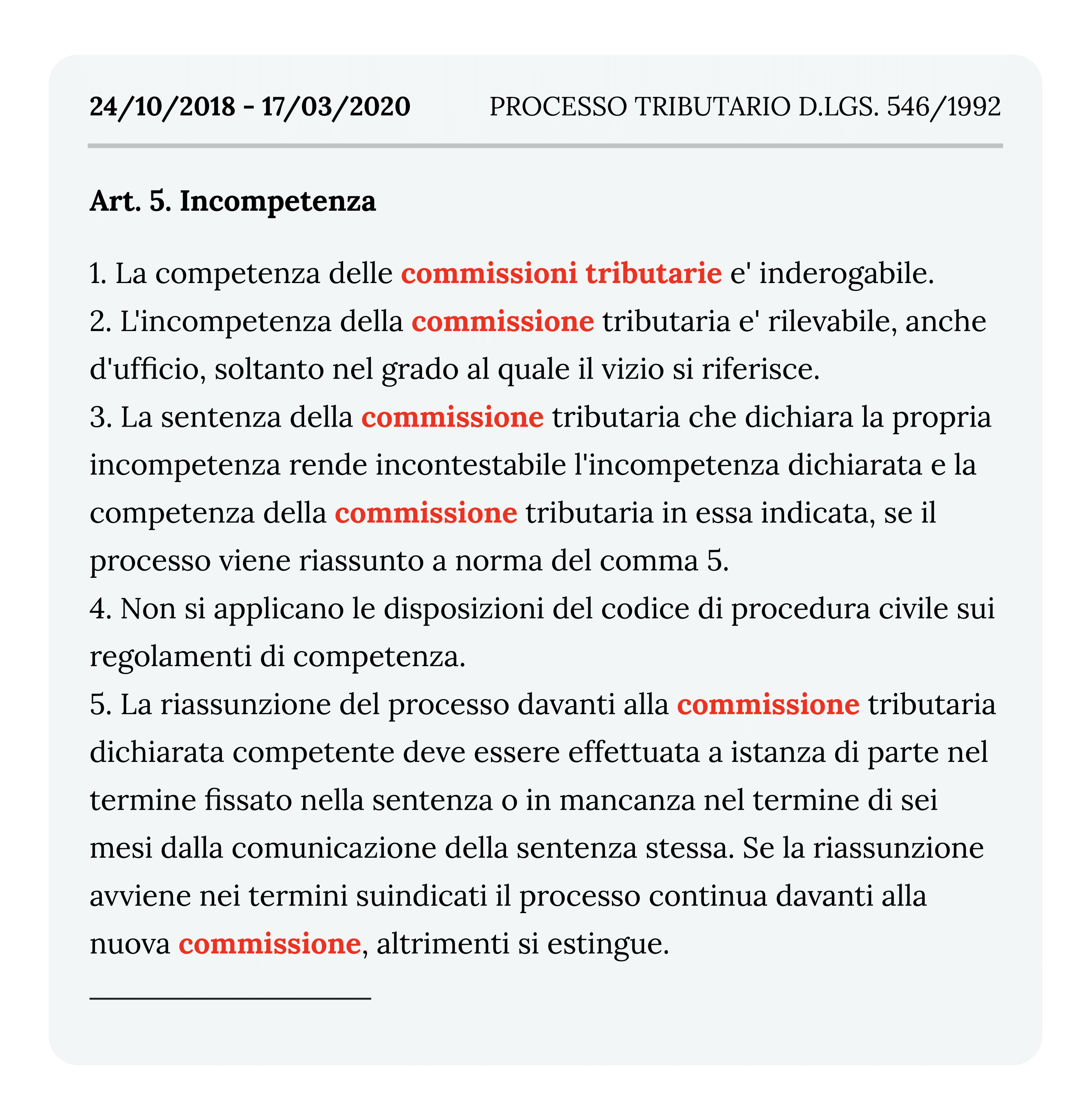 Vigenza 1 - Processo Tributario