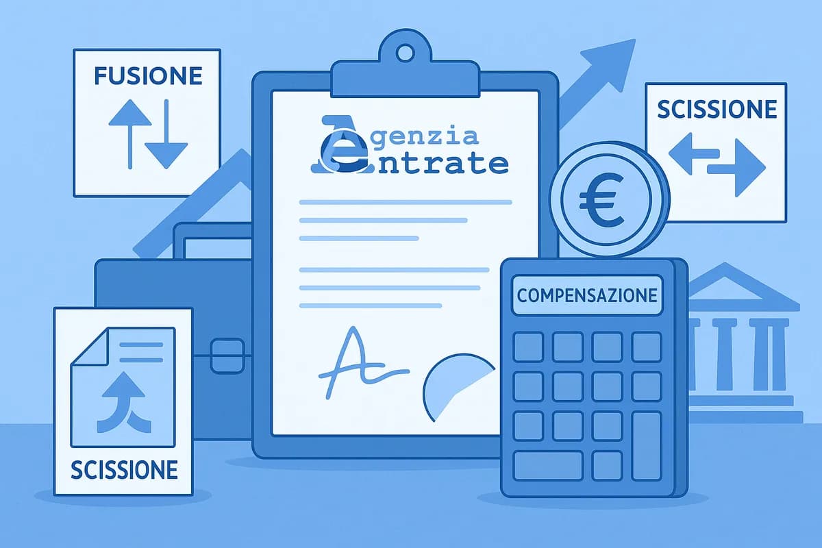 Compensazione dei crediti fiscali nelle operazioni straordinarie: le istruzioni dell'Agenzia delle Entrate